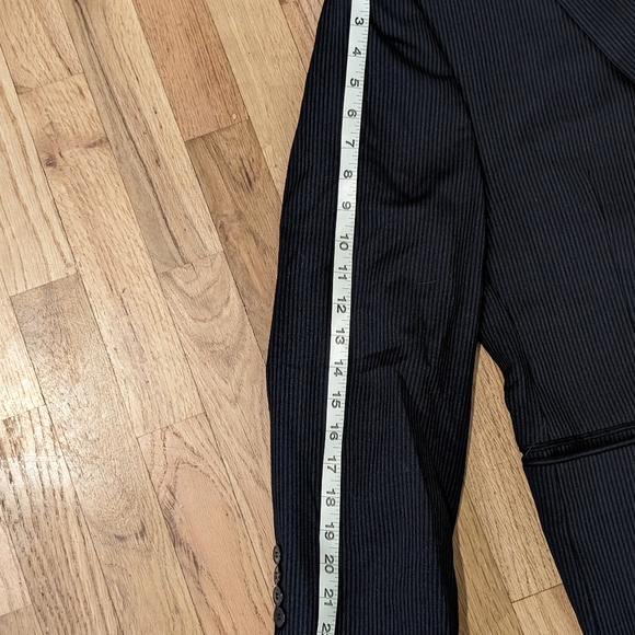 Calvin Klein Mens Blazer Blue Pinstripe Wool 2 Button Suit Jacket Sport Coat 40S - Picture 6 of 13